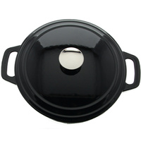 GARNEK ŻELIWNY 4.5L GAR SOLIDNY EMALIOWANY Z POKRYWKĄ CZARNY RONDELEK