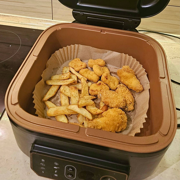 WKŁADKI DO PIECZENIA W FRYTKOWNICY BEZTŁUSZCZOWEJ PAPIEROWE FOREMKI 50 SZT