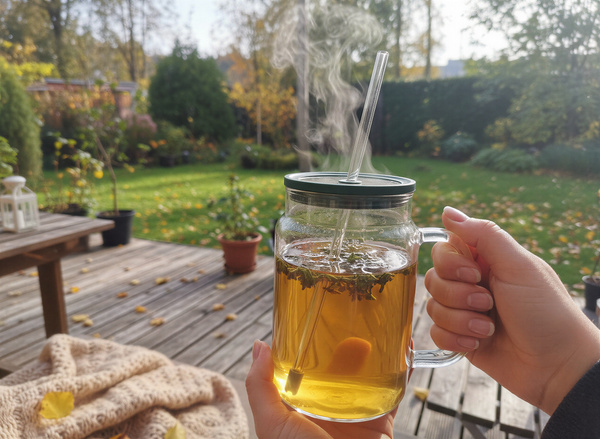 KUBEK BIDON DUŻY SZKLANY 1,5L PRZEZROCZYSTY Z POKRYWKĄ I SŁOMKĄ BIG SZKLANA