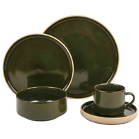 SERWIS OBIADOWYO KAWOWY 30 EL. DLA 6 OSÓB FILIŻANKI DO KAWY GREEN CERAMIKA