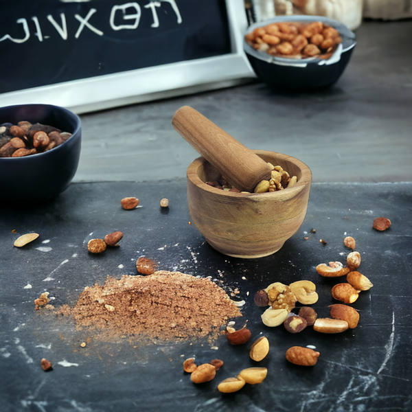 MOŹDZIERZ Z TŁUCZKIEM KUCHENNY Z DRZEWA AKACJI DO PRZYPRAW I ZIÓŁ