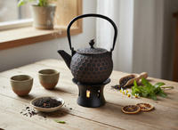 CZAJNIK ŻELIWNY IMBRYK PSZCZOŁKA 1,2 L ZAPARZACZ DO HERBATY + PODGRZEWACZ