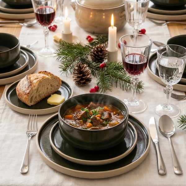 SERWIS OBIADOWY KOMPLET TALERZY 18EL. ZASTAWA OBIADOWA ZESTAW NA 6 OSÓB