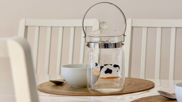 DZBANEK NA MLEKO MLECZNIK 1L SZKLANA KANKA KRÓWKA