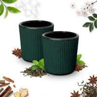 CZARKI ŻELIWNE FILIŻANKI 2 SZT ZESTAW ŻELIWNY DO HERBATY I ZIÓŁ 100ml