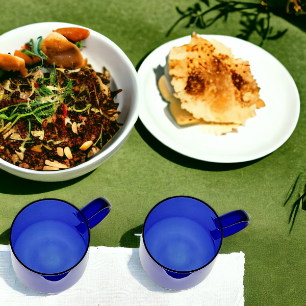 SZKLANKA SZKLANA KUBEK DO KAWY I HERBATY 310 ml. 8,7 cm GRANATOWA