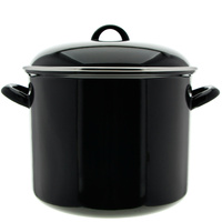 GARNEK EMALIOWANY CZARNA EMALIA 24CM 8L BIGOS