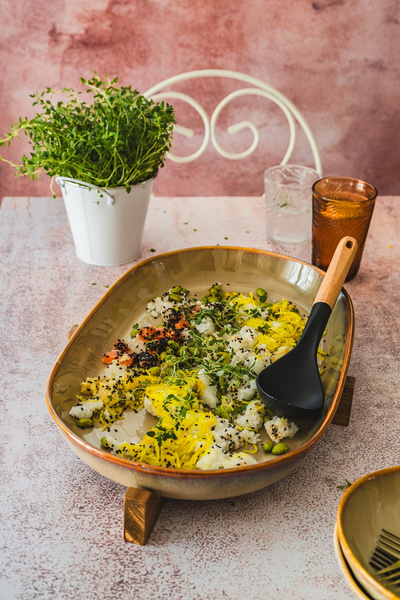 PÓLMISEK PATERA Z DREWNIANĄ POSTAWKĄ CERAMIKA DUŻY UNIKALNY WYGLĄD