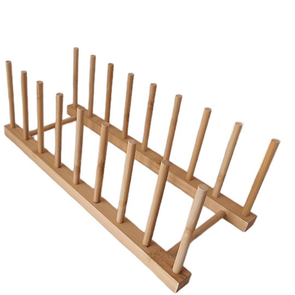 SUSZARKA DO NACZYŃ SKŁADANA OCIEKACZ BAMBUSOWY STOJAK DO 8sztuk TALERZY