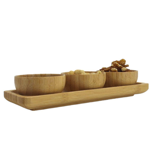 MISECZKI POJEMNIKI DO SOSU DIPÓW ORZECHÓW PRZEKĄSEK ZESTAW 3 szt. BAMBUSOWE