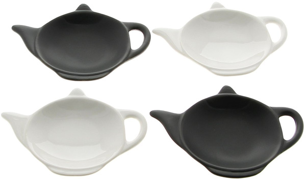 PODSTAWKA SPODEK NA TOREBKĘ HERBATY 4x PORCELANOWY