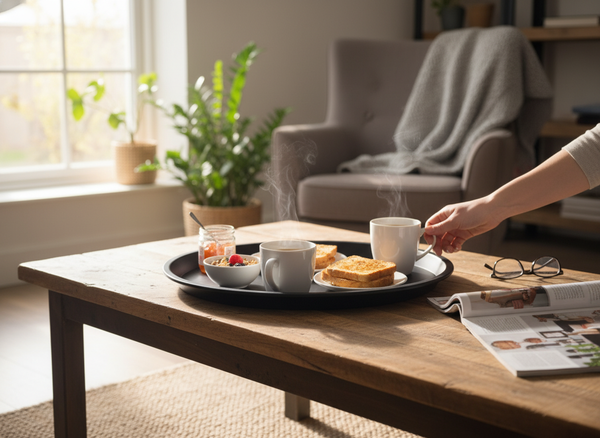 TACA KELNERSKA KUCHENNA ANTYPOSLIZGOWA CZARNA OKRĄGŁA 41 CM DO SERWOWANIA