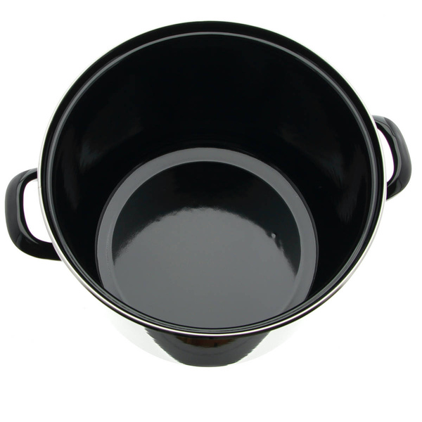 GARNEK EMALIOWANY CZARNA EMALIA 24CM 8L BIGOS