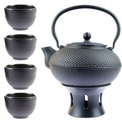 IMBRYK ŻELIWNY 1,5L ZESTAW 4x CZARKI PODGRZEWACZ