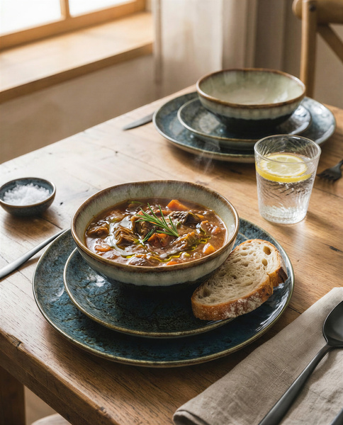 SERWIS OBIADOWY KOMPLET TALERZY 18EL. ZASTAWA OBIADOWA ZESTAW NA 6 OSÓB