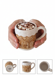 KUBEK DO GORĄCEJ CZEKOLADY BIAŁY 400 ML BŁYSZCZĄCY DO PICIA ZMYWARKA 10×9,5