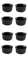 CERAMICZNE MISECZKI DO CRÈME BRÛLÉE 8SZT + OPALARKA CZARNA ZESTAW