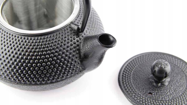 CZAJNIK IMBRYK ŻELIWNY 0.8L ZAPARACZ DO HERBATY + 2 CZARKI PODKŁADKA ŻELWNA