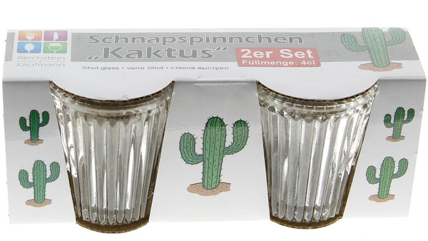 KIELISZKI DO WÓDKI 50 ML ZESTAW 2 sztuk KAKTUS